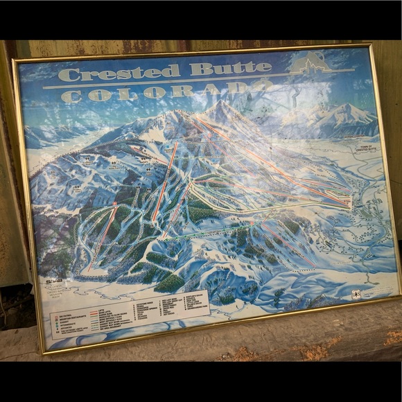 Vtg Crested Butte Colorado Ski Map